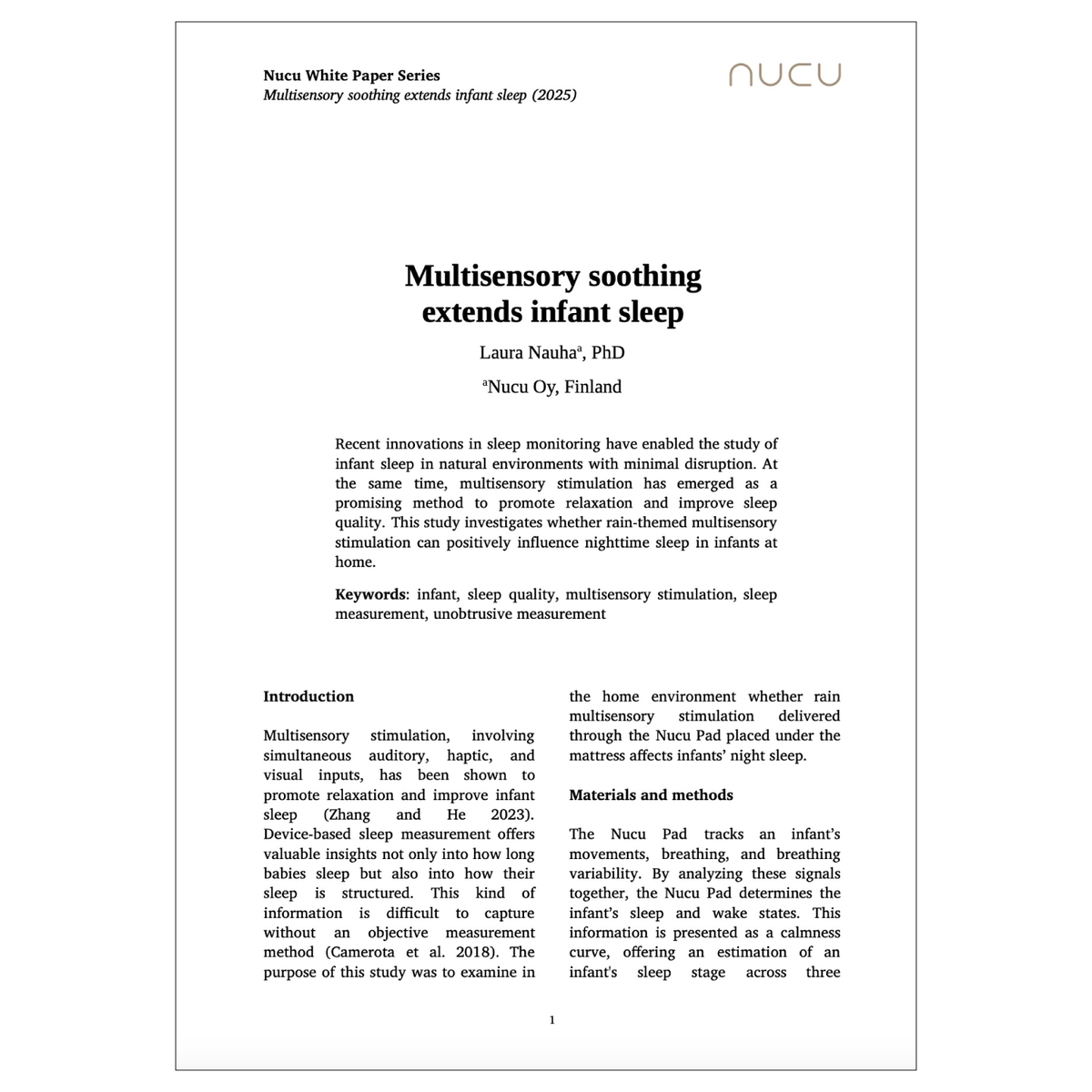 Multisensory soothing  extends infant sleep